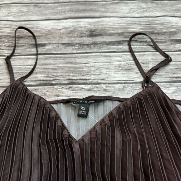 Banana Republic Women's Accordion Pleat Brown Red Ombre Tank Top XS Extra Small - Picture 5 of 12